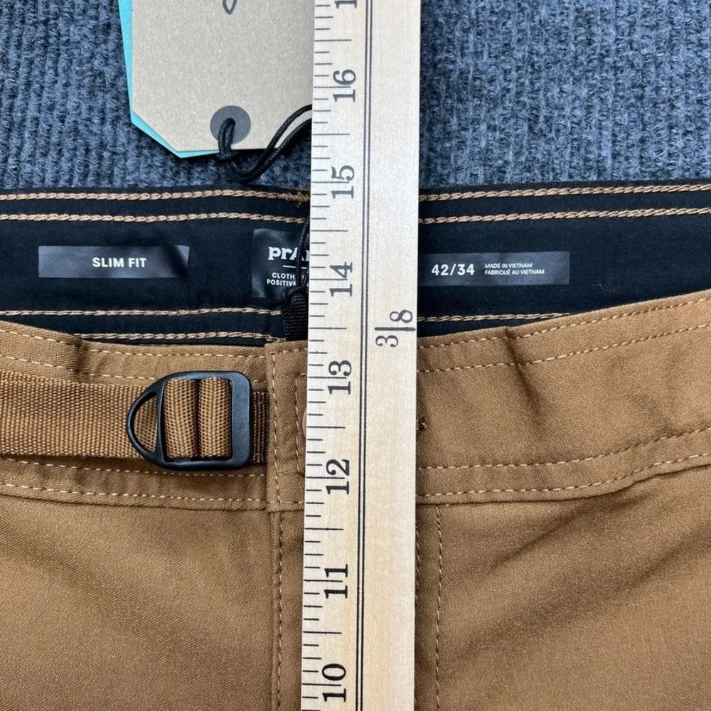 prAna Stretch Zion Slim Pant II Mens 42x34 Sepia Tan Hiking Cargo Pants NWT